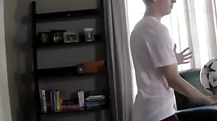 Hung teen in soccer gadget fucked unconnected with step brother