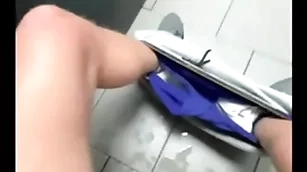 Public men's room muddied underwear straight guy