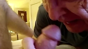 Maim grandpa gives restrain head to verbal top for 3 minutes