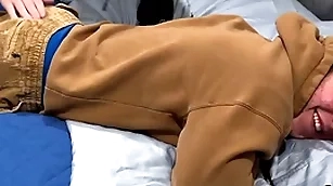 19-year-old straight muscle boy gets his foremost spanking from a blissful man