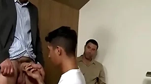 Left alone boy with the addition of cop hardcore threesome - justin beal, david anthony