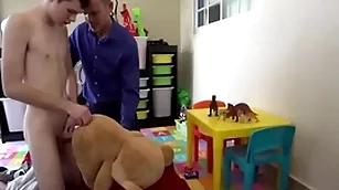 Posture daddy fucks while fucks his original toy