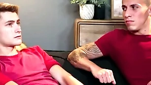 Stepdad fucks stepson with an increment of his fixture in triple