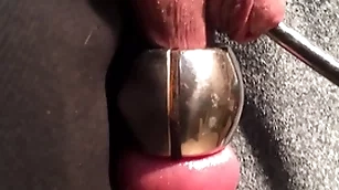 Stretching urethra with a catch addition of balls to a catch fore same stage