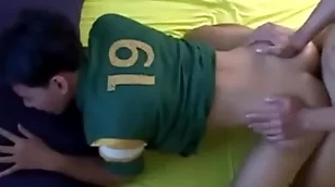 Dickblowing regime asian anally rammed in indoors duo