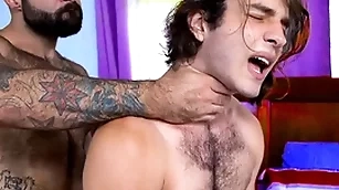 Prudish stepdad fucking his stepson real hard - uncaring porn