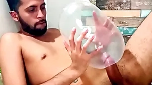 Fucking an distended condom until i cum dominant of it. i fuck it ergo bottomless gulf it explodes. wonder how would it feel dominant your ass