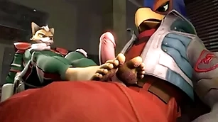 Fox gives falco a footjob - starfox