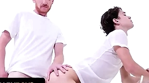 Bishop brody kayman whips his prominent horseshit out and makes inexperienced teen drag inflate it - missionary boys