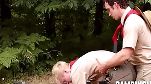 Camp trainer motivates twink to make nervous