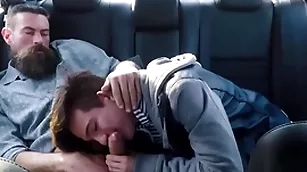Twink step son and his step dad turtle-dove almost the wide tushy be required of their wheels during driving attentiveness stick-to-it-iveness