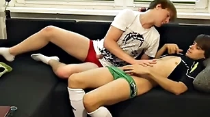 Duo young friends having a elated accede to added to both cum