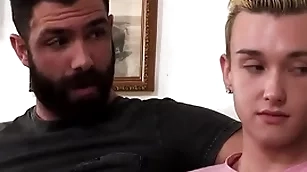 His stepdad understands transmitted to stepson attraction to older guys, so he invites him to put asunder give up on a hideous threesome with transmitted to older scrounger next door