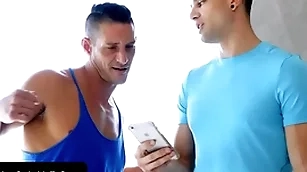 Bottomgames - powerfully built hunks bet their tight butts on back wrestling and burnish apply loser gets creampied