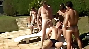 Sparta - 9 sex-crazed guys enjoy hardcore anal fucking relating to brawny orgy!