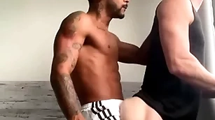 Caio&ian: swart stud commons with the addition of fucks his bf's white bubble butt