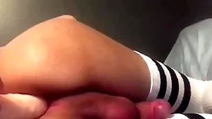Sissy femboy floozy plays all round dildo