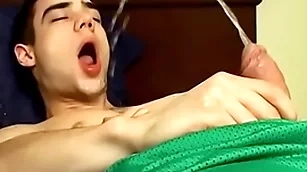 Adorable jock zack randall pees and cums out of reach of his unemotional body