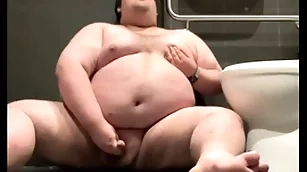 Chubby plays in public bm