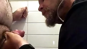 Sucking chubby at work. throwback