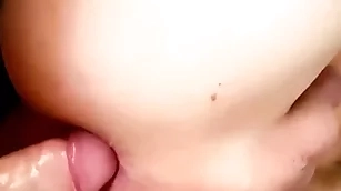 Closeup creampie and hulking cum after by jerking