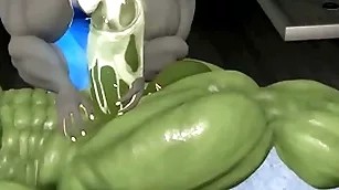 Muscle floccose gator rub-down