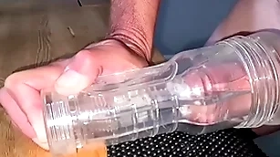 Wadding my fleshlight with my hot cum (sorry for moaning;-)