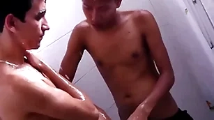 Asian twink before barebacking latino for jizz in his mouth