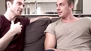 Linus gray succeed in fuck be expeditious for his firts time aloft camera
