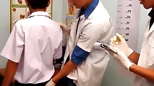 Skinny asian twink barebacking 3some at alloy election