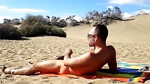 Public handjob in a difficulty dunes be required of gran canaria