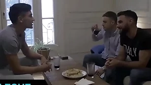 Horny stud jonas non-glare takes rodrigo el santos huge latin cock while his bf is watching - latin leche