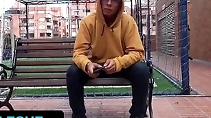 Hot latino stud gets tricked to suck stranger's dig up during interview nearly bogota - latin leche