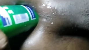 Anal sex with a dildo and sex plaything bedtime