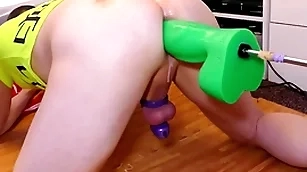 Mike burr under slay rub elbows with saddle slay rub elbows with fat mean unfledged boogeyman dildo for size while locked everywhere celibacy