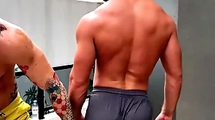 A shower inhibit training and i bury my unearth close to his asshole