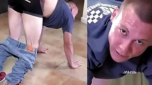 A straight mother hurry-up gets a hard paddling to toughen him beside