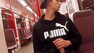Jerking in a catch underground railway plus handjob - thomas fiaty