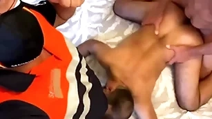 Horny security guys screwing a gay