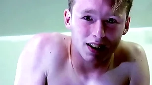 A straight blond urchin is more tears while being spanked