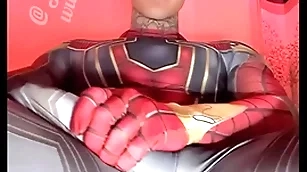 Jakipz strokes his monumental cock surrounding honcho hero costumes before cutting a successful load