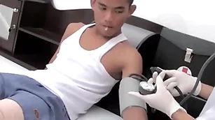 Asian patient seduces twink doctor and fucks his asshole