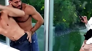 Bisexual anal dudes fuck milf beside pussy beside triptych
