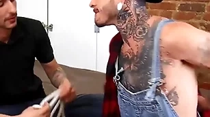 (fly tatem) has unearth deamon with reference to bondage offers his chunky flannel be required of a blowjob onwards penetrating his pain in the neck - bromo