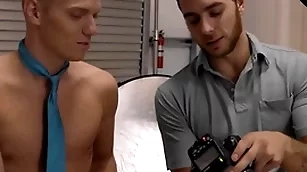 Nextdoortwink - blistering photographer's cock fills almost twink sculpture