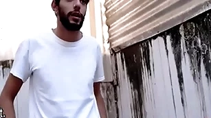 Two latino twinks lure a straight scrounger for money