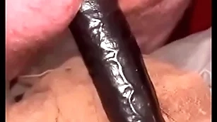 Massive ebon dildo saying goodbye my botheration near open