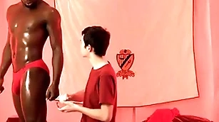 Interracial bareback relative to cute twink